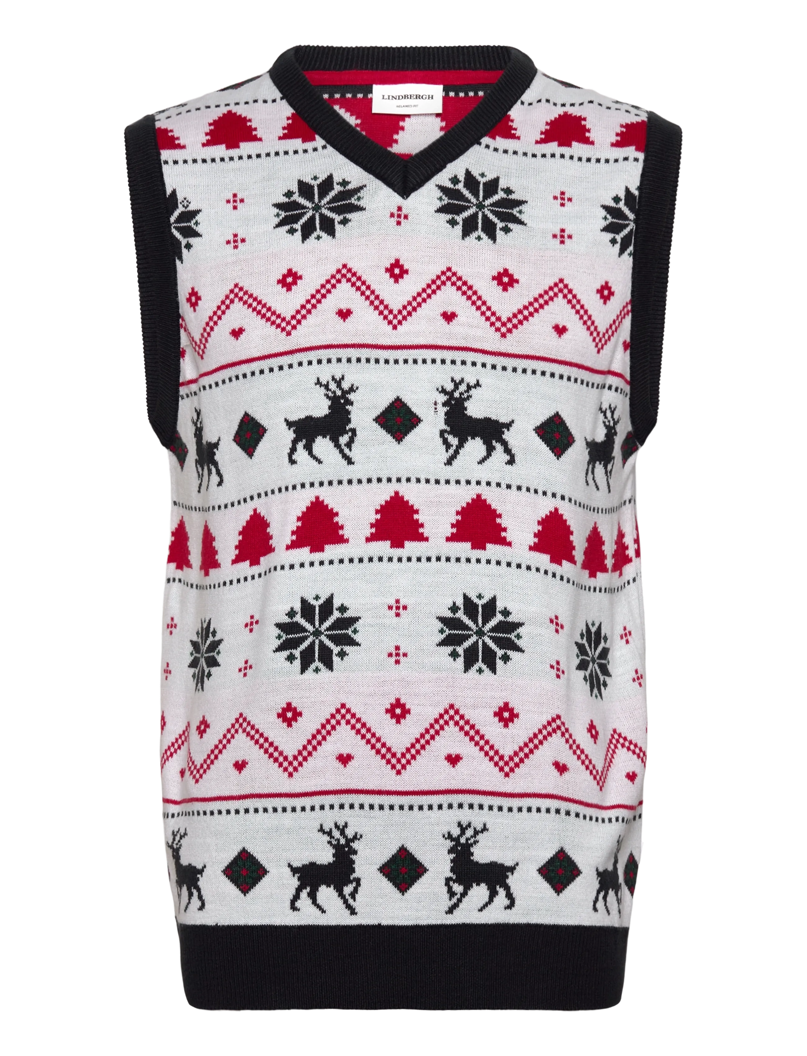 LINDBERGH Christmas Knit Slipover Weiß - S - Herren