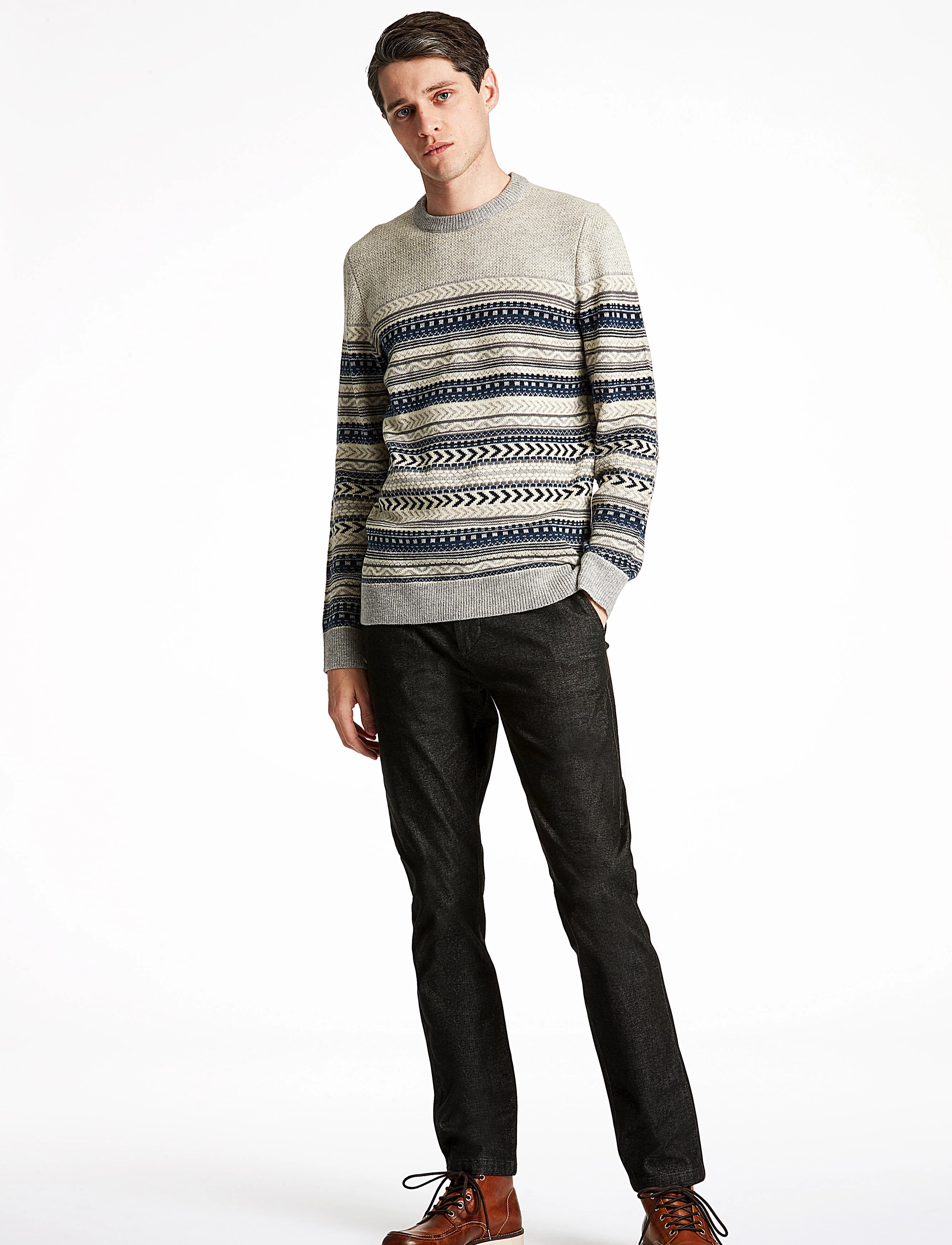 Lindbergh - Jacquard knit - grey mel - 2