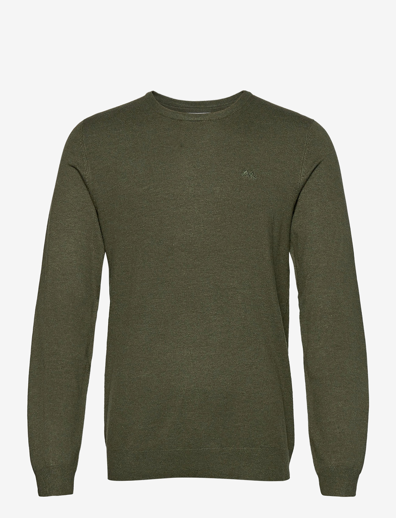 Lindbergh - Ecovero L/S o-neck knit - Ümmarguse kaelusega kudumid - army mel - 1