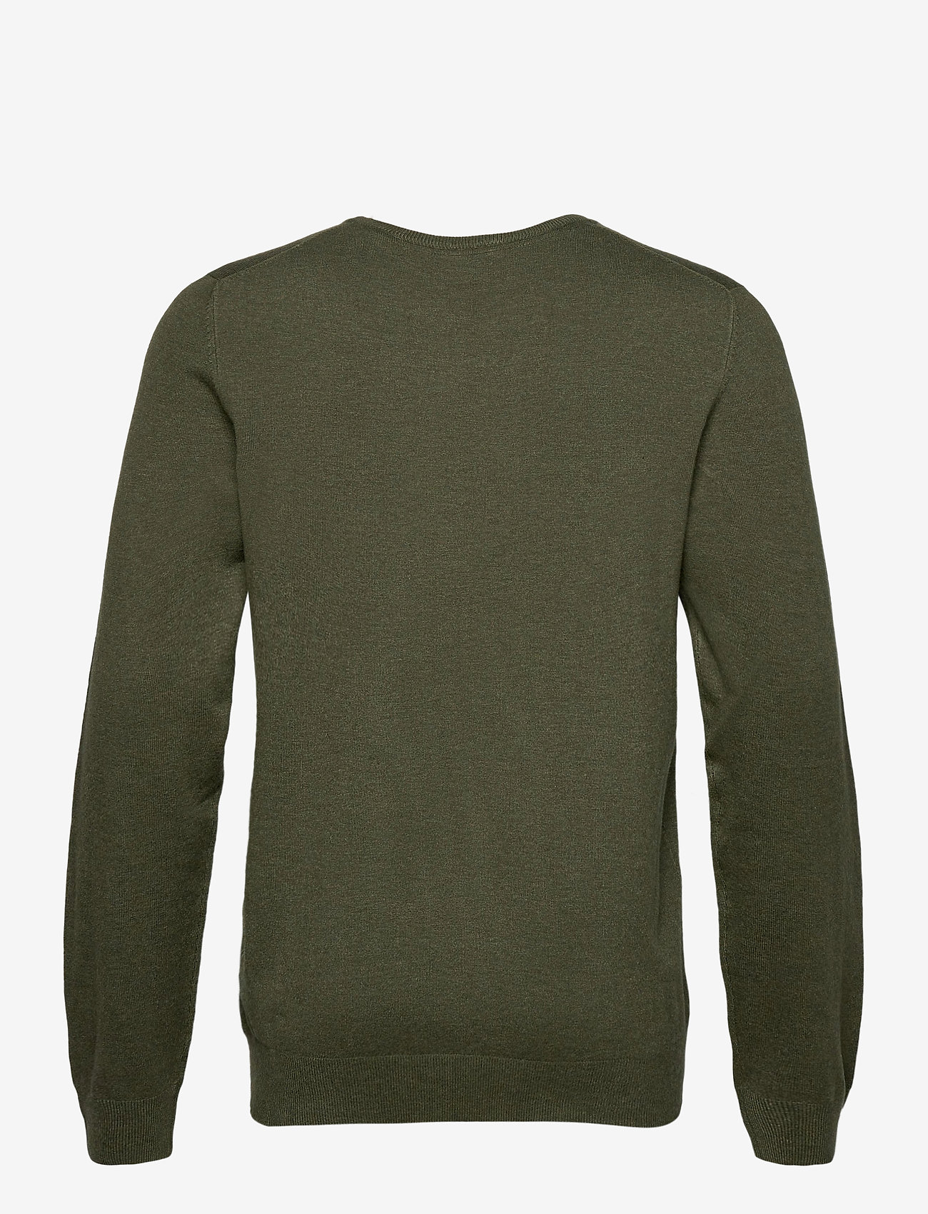 Lindbergh - Ecovero L/S o-neck knit - Ümmarguse kaelusega kudumid - army mel - 2