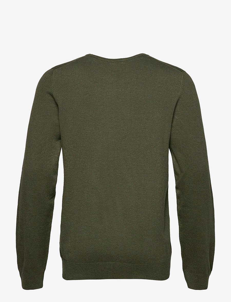 Lindbergh - Ecovero L/S o-neck knit - rundhals - army mel - 2