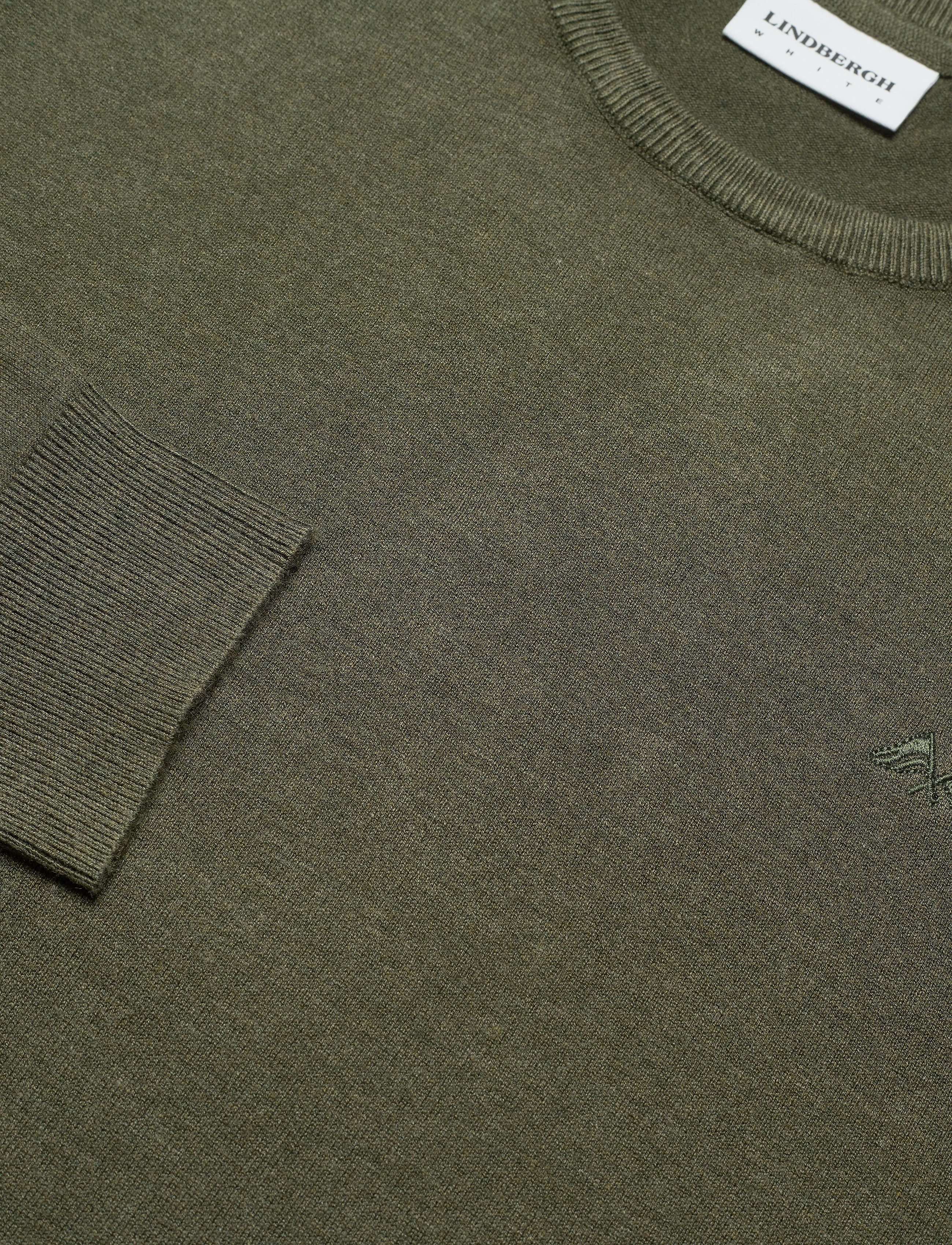 Lindbergh - Ecovero L/S o-neck knit - rundhals - army mel - 3