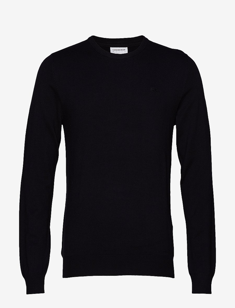Lindbergh - Ecovero L/S o-neck knit - rundhals - black - 1