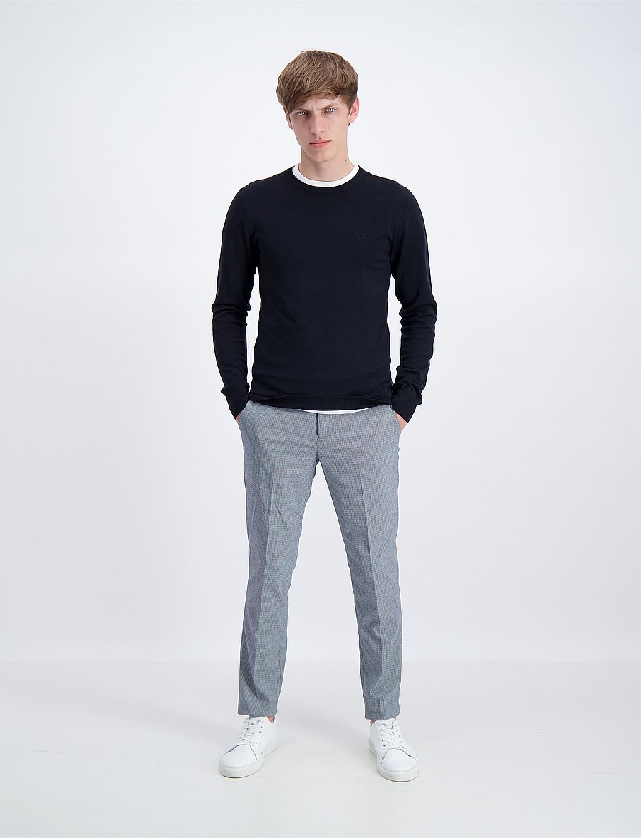 Lindbergh - Ecovero L/S o-neck knit - rundhals - black - 0