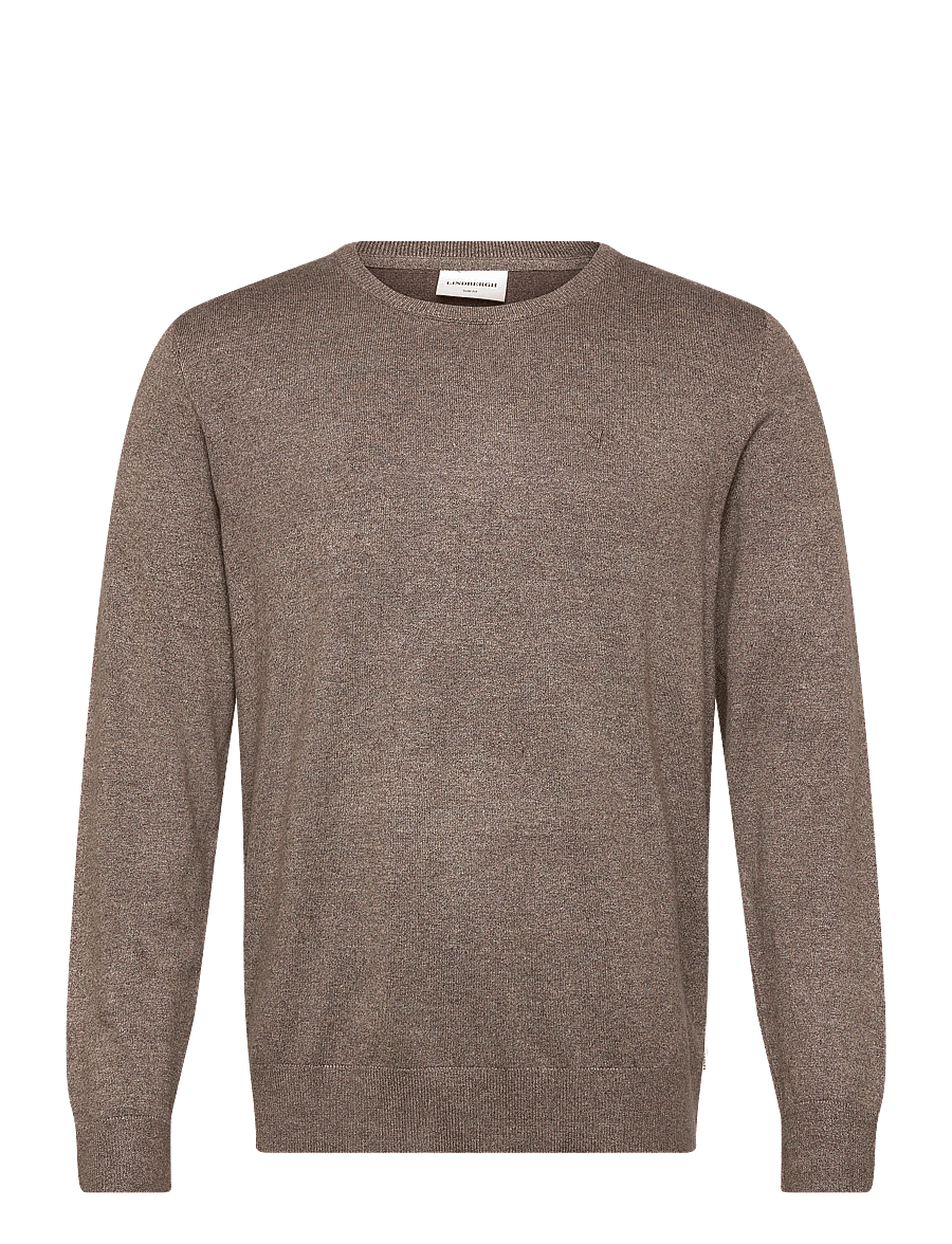 Lindbergh - Ecovero L/S o-neck knit - rundhals - brown blend - 0