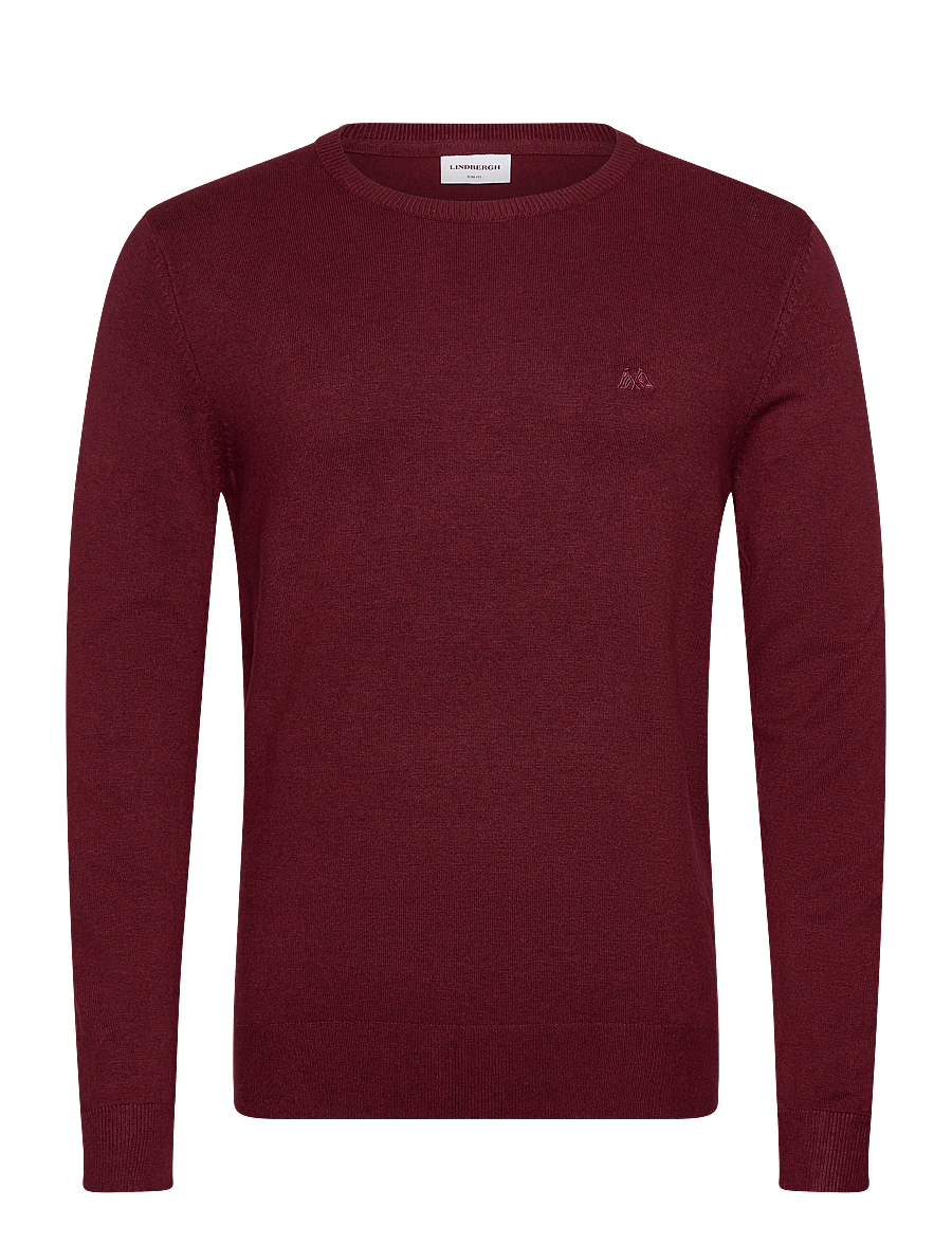 Lindbergh - Ecovero L/S o-neck knit - rund hals - cherry mel - 1