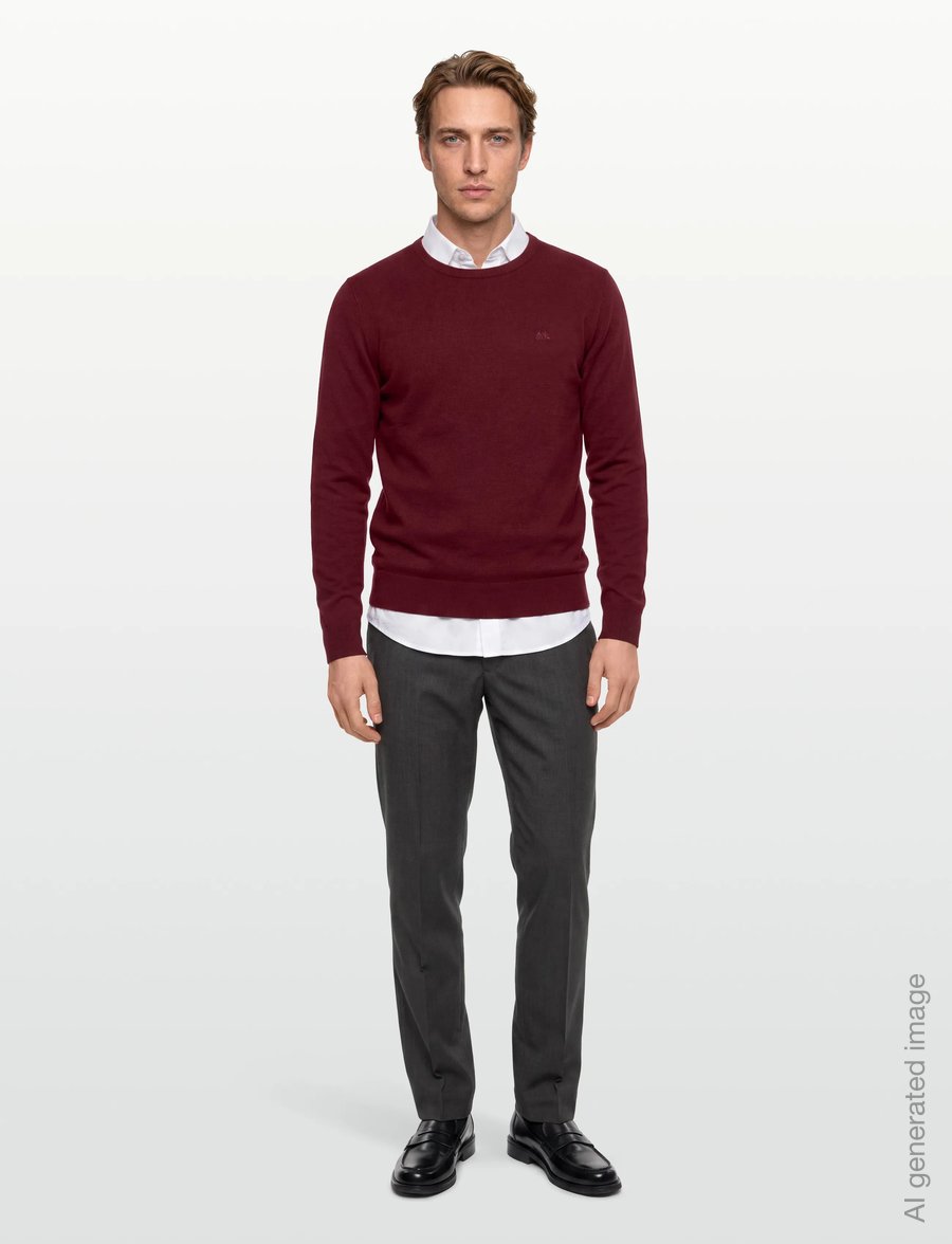 Lindbergh - Ecovero L/S o-neck knit - rund hals - cherry mel - 0