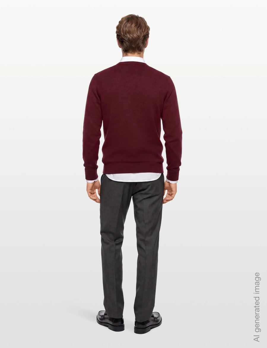 Lindbergh - Ecovero L/S o-neck knit - rund hals - cherry mel - 4