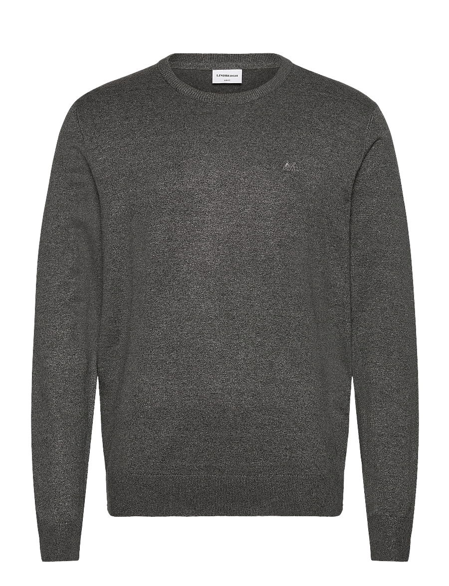 Lindbergh - Ecovero L/S o-neck knit - rund hals - dk army blend - 1