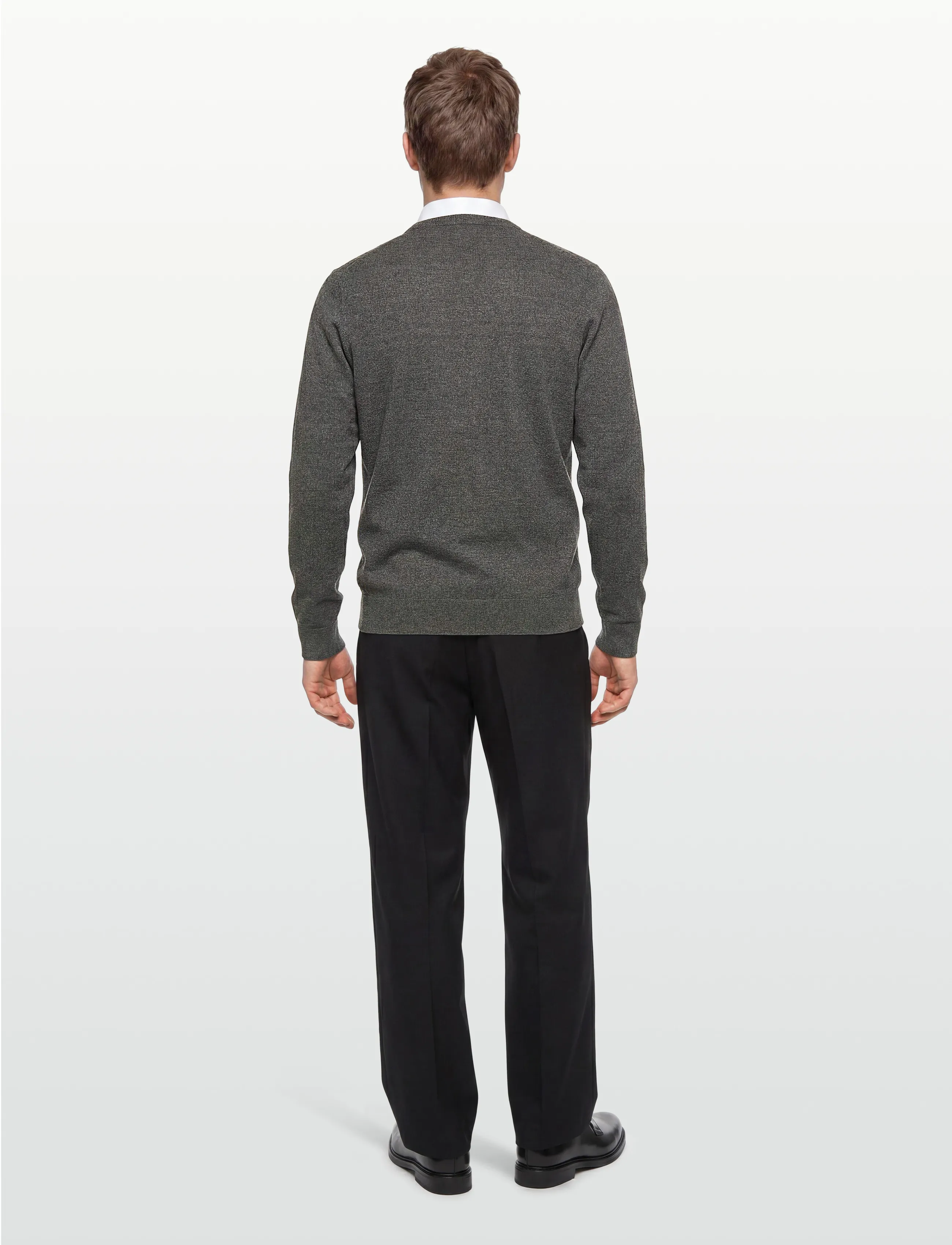 Lindbergh - Ecovero L/S o-neck knit - basic knitwear - dk army blend - 4