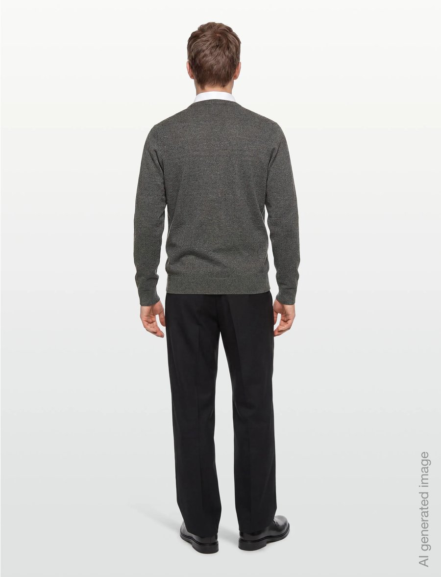 Lindbergh - Ecovero L/S o-neck knit - rund hals - dk army blend - 4