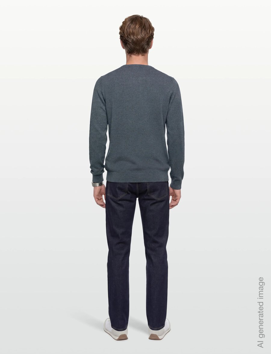 Lindbergh - Ecovero L/S o-neck knit - round necks - dk blue blend - 4
