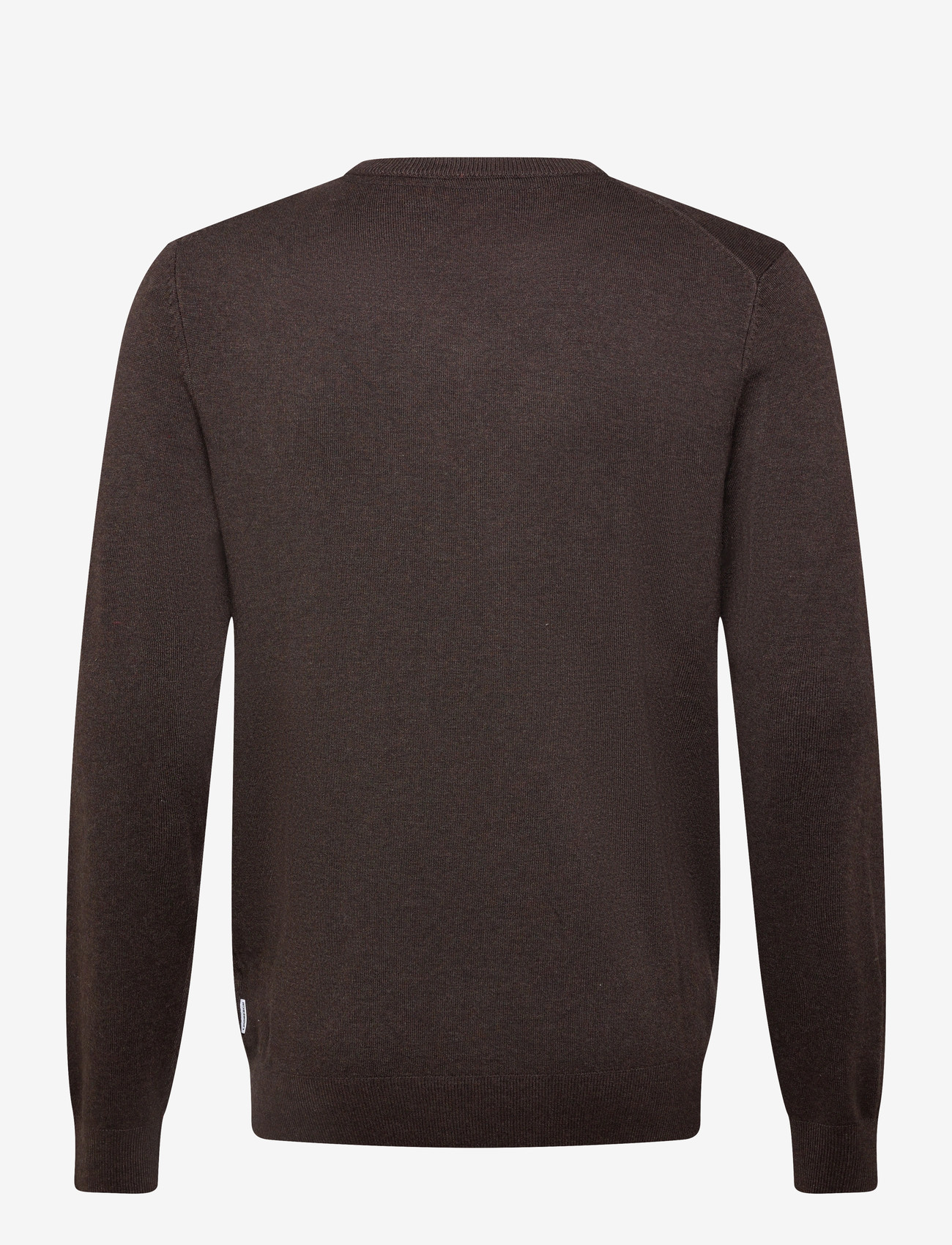 Lindbergh - Ecovero L/S o-neck knit - rundhalsad - dk brown mel - 1