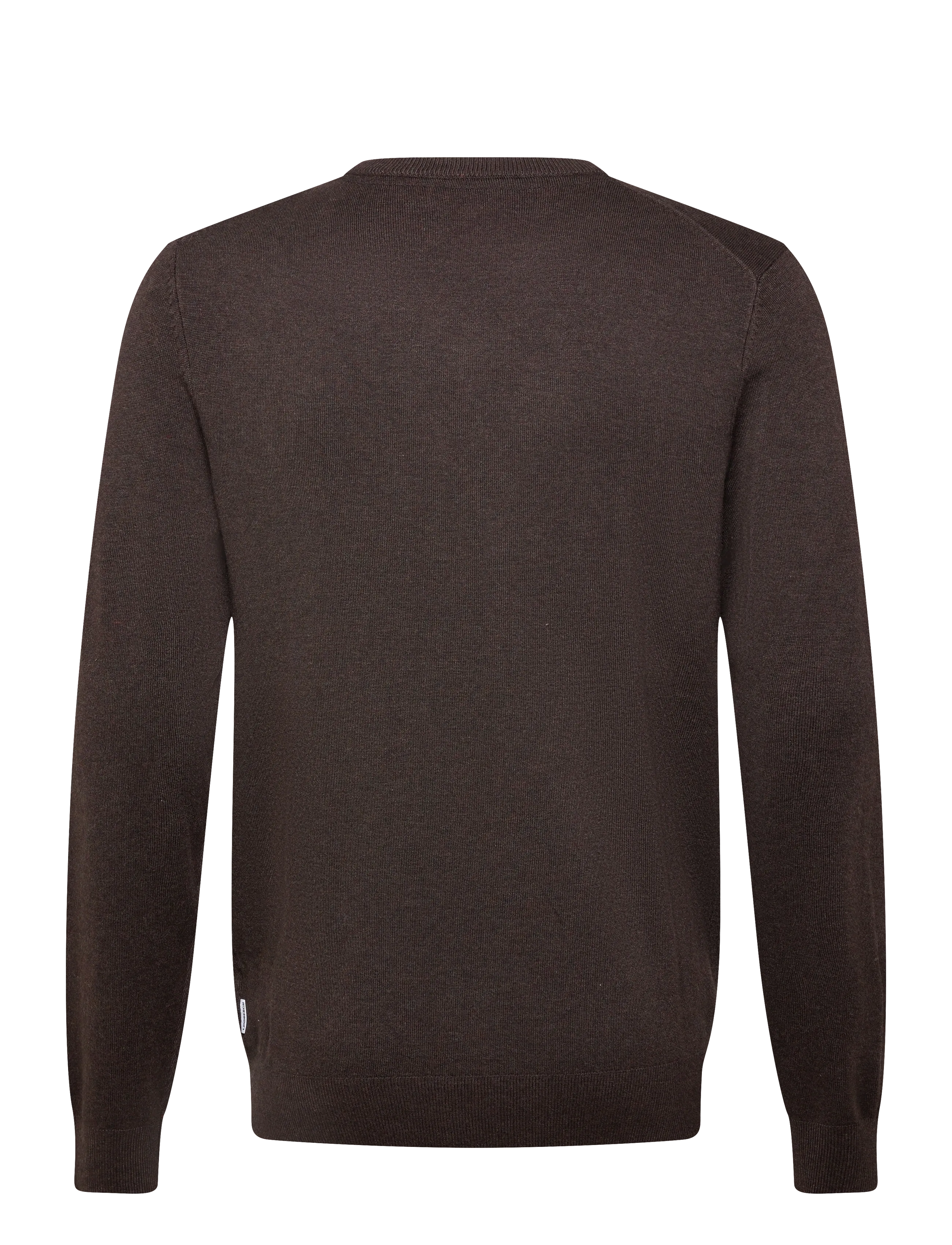 Lindbergh - Ecovero L/S o-neck knit - rundhalsad - dk brown mel - 1