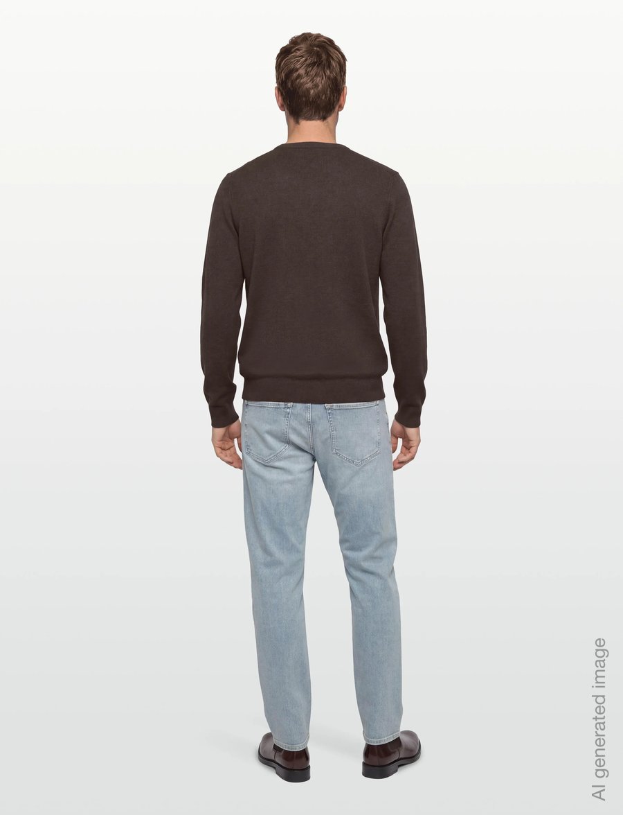 Lindbergh - Ecovero L/S o-neck knit - round necks - dk brown mel - 4