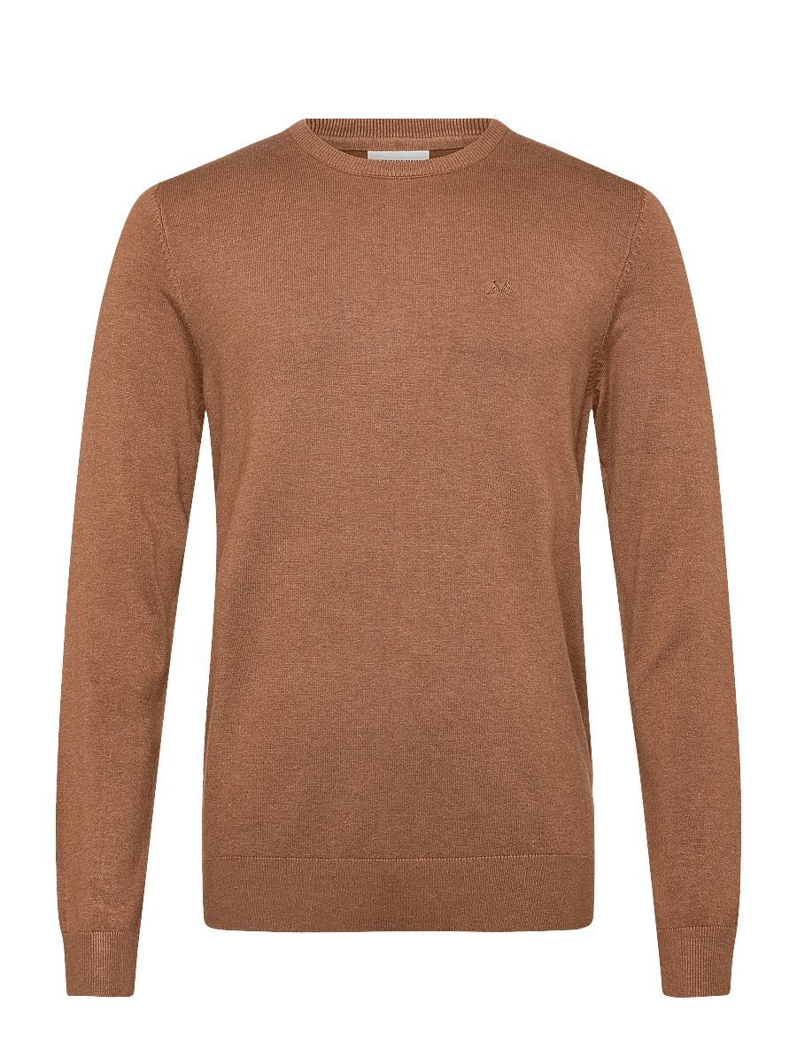 Lindbergh - Ecovero L/S o-neck knit - Ümara kaelusega - dk camel mel - 1