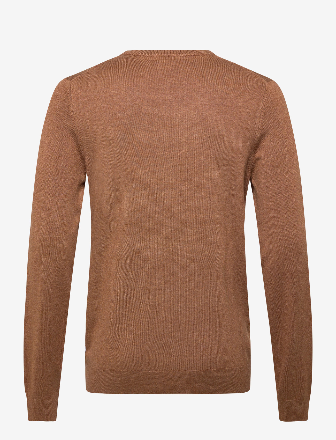Lindbergh - Ecovero L/S o-neck knit - Ümmarguse kaelusega kudumid - dk camel mel - 1