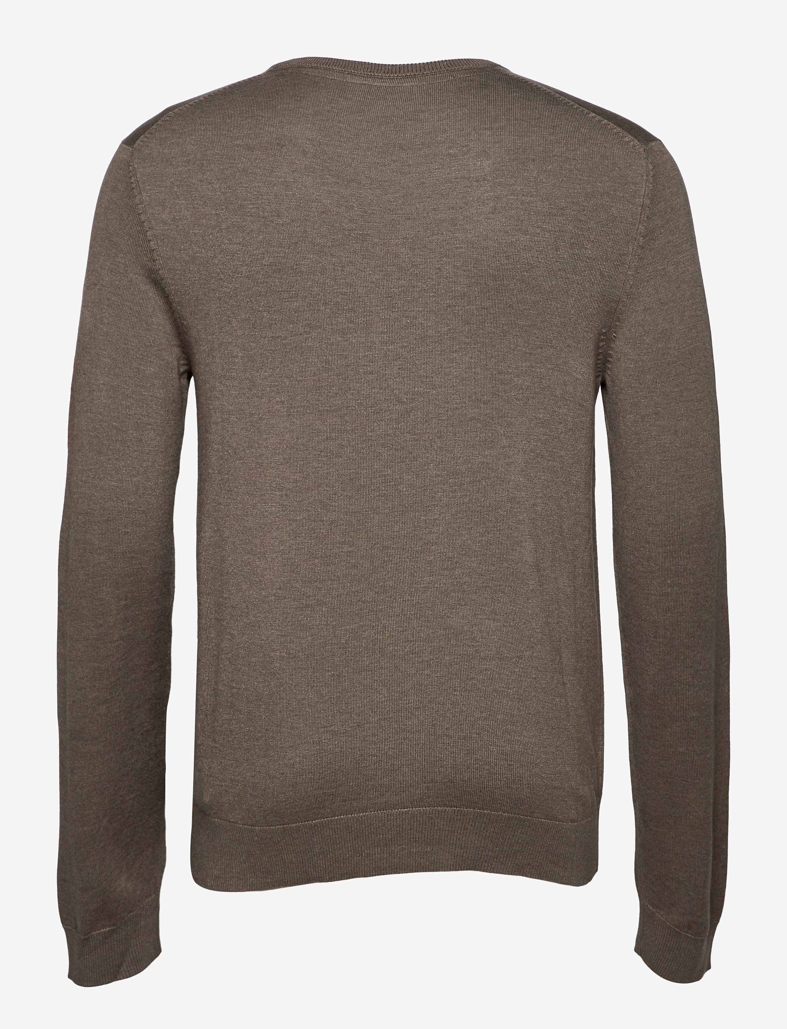 Lindbergh - Ecovero L/S o-neck knit - rund hals - dk sand mel - 2
