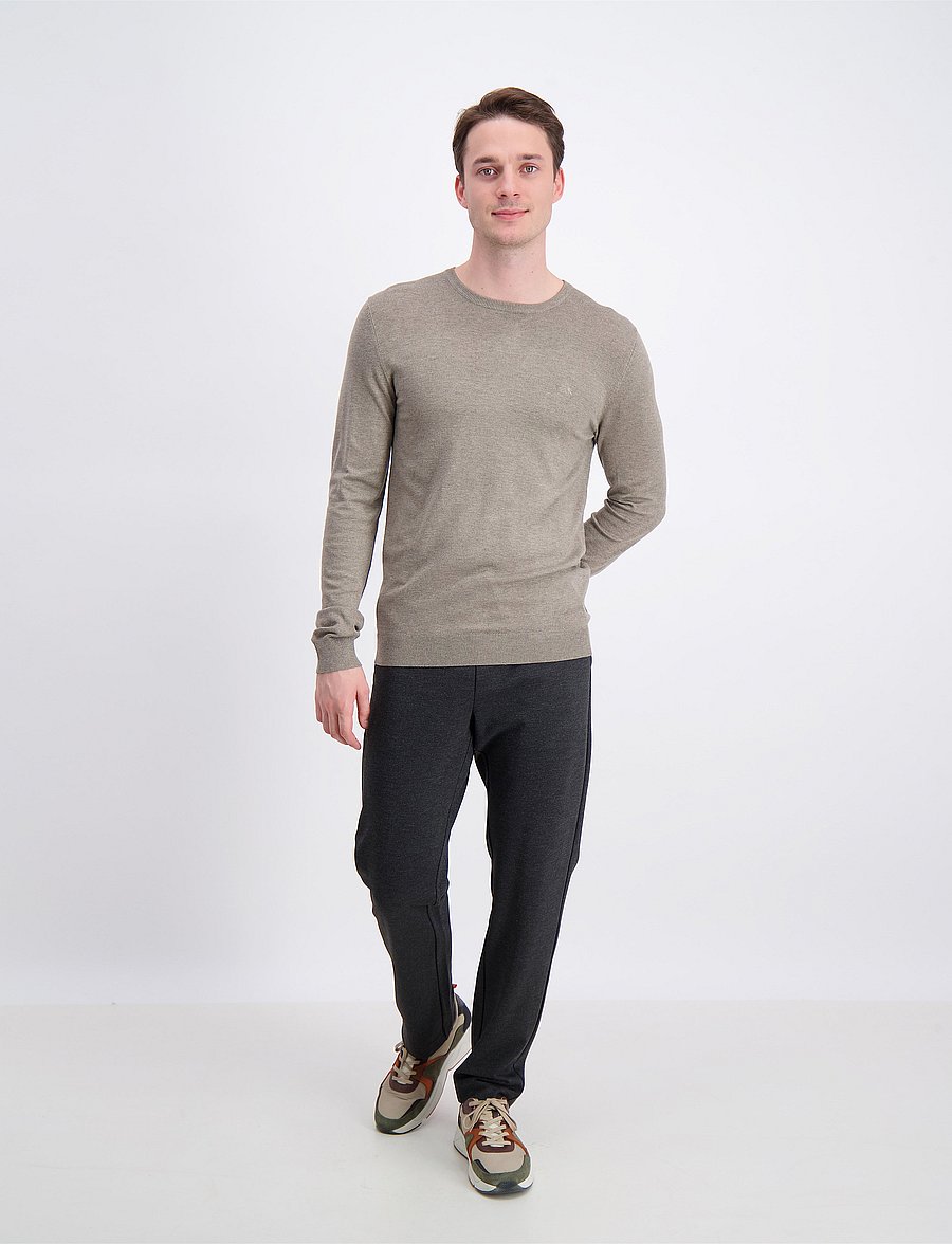 Lindbergh - Ecovero L/S o-neck knit - round necks - dk sand mel - 0