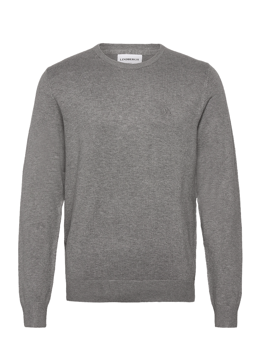 Lindbergh - Ecovero L/S o-neck knit - rundhals - grey stone mix - 1
