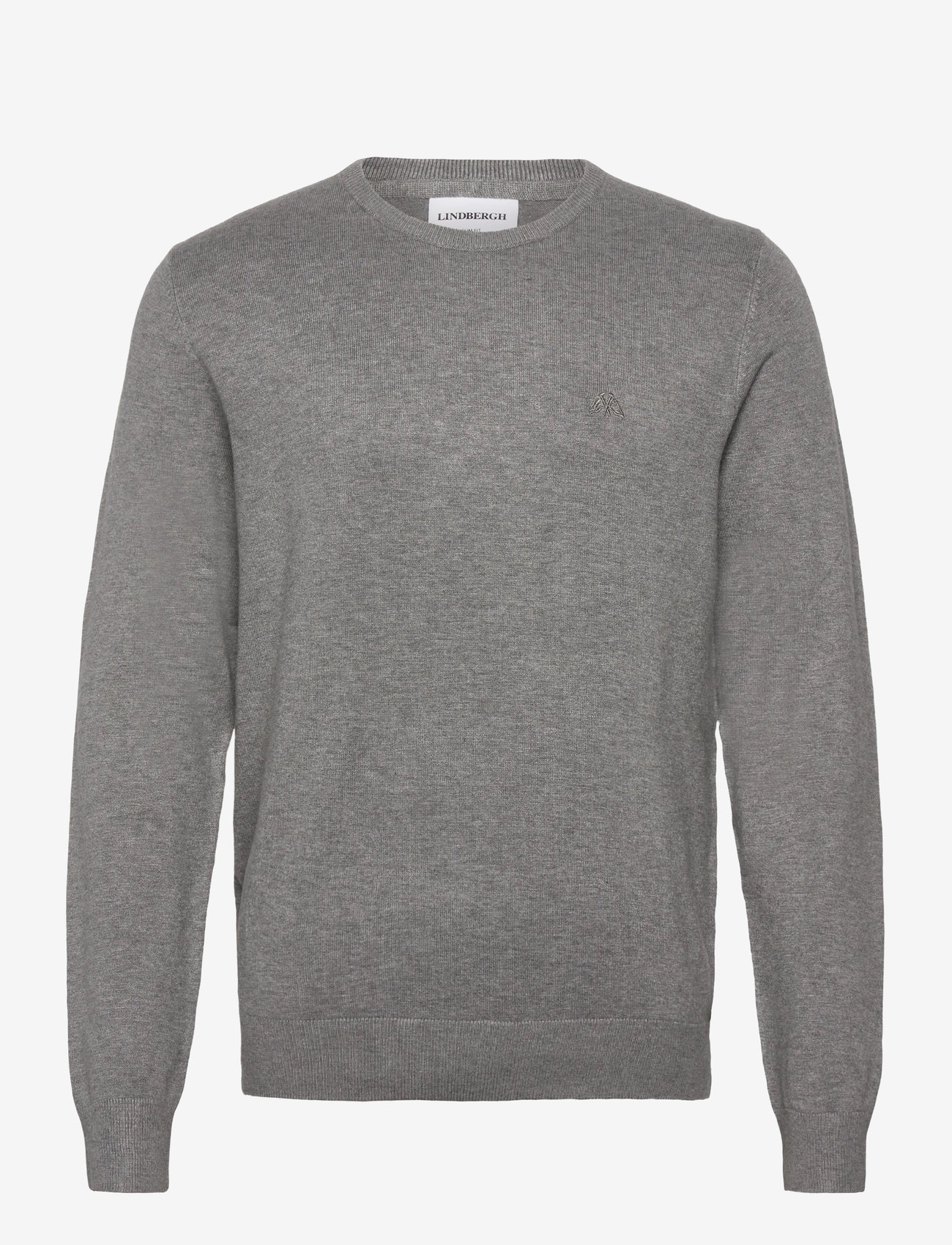 Lindbergh - Ecovero L/S o-neck knit - rundhalsad - grey stone mix - 0