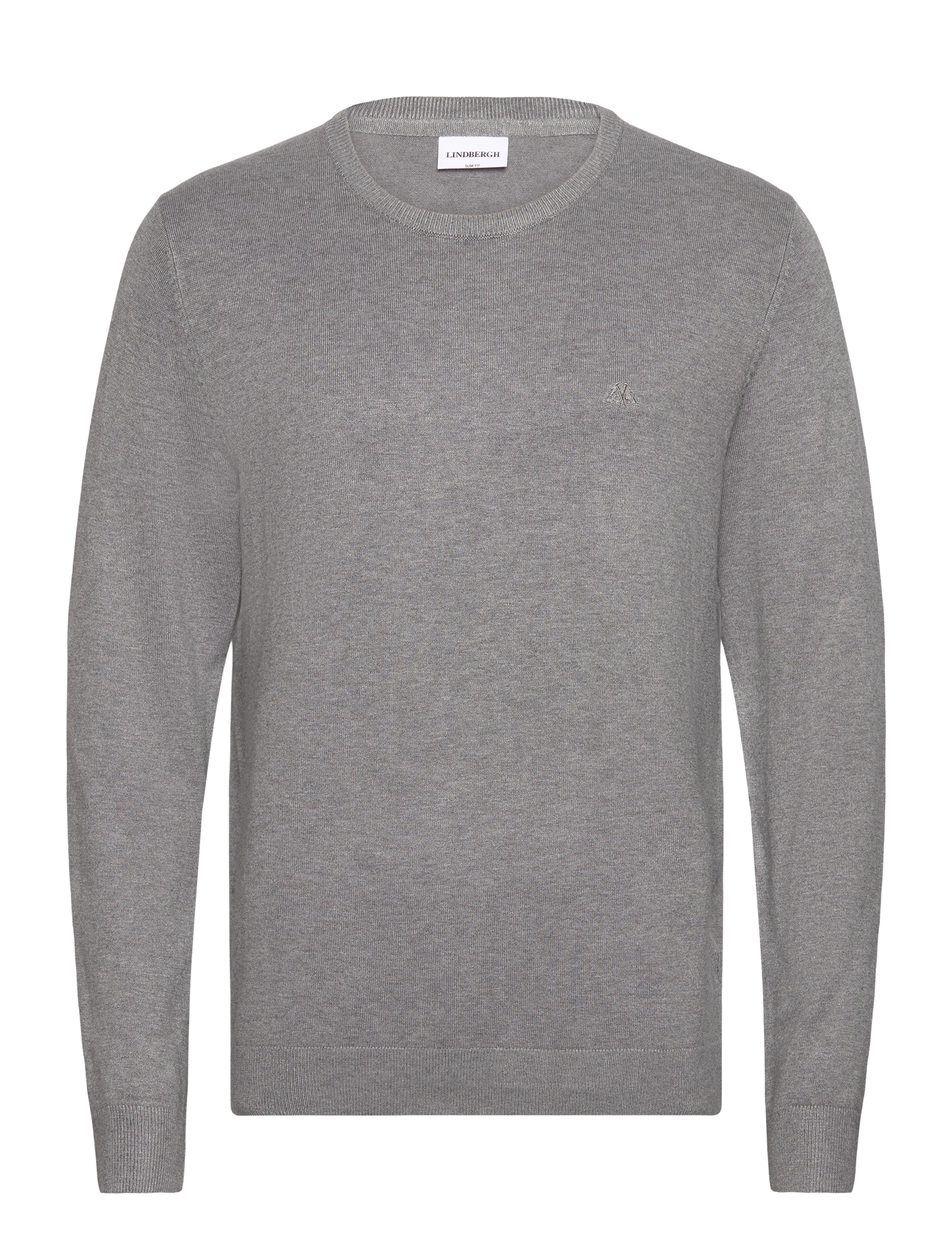 Lindbergh - Ecovero L/S o-neck knit - rundhals - grey stone mix - 0