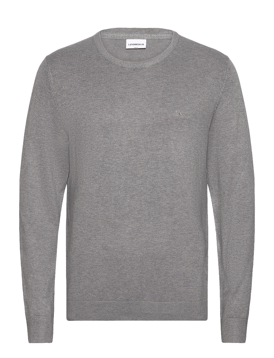 Lindbergh - Ecovero L/S o-neck knit - rundhals - grey stone mix - 0