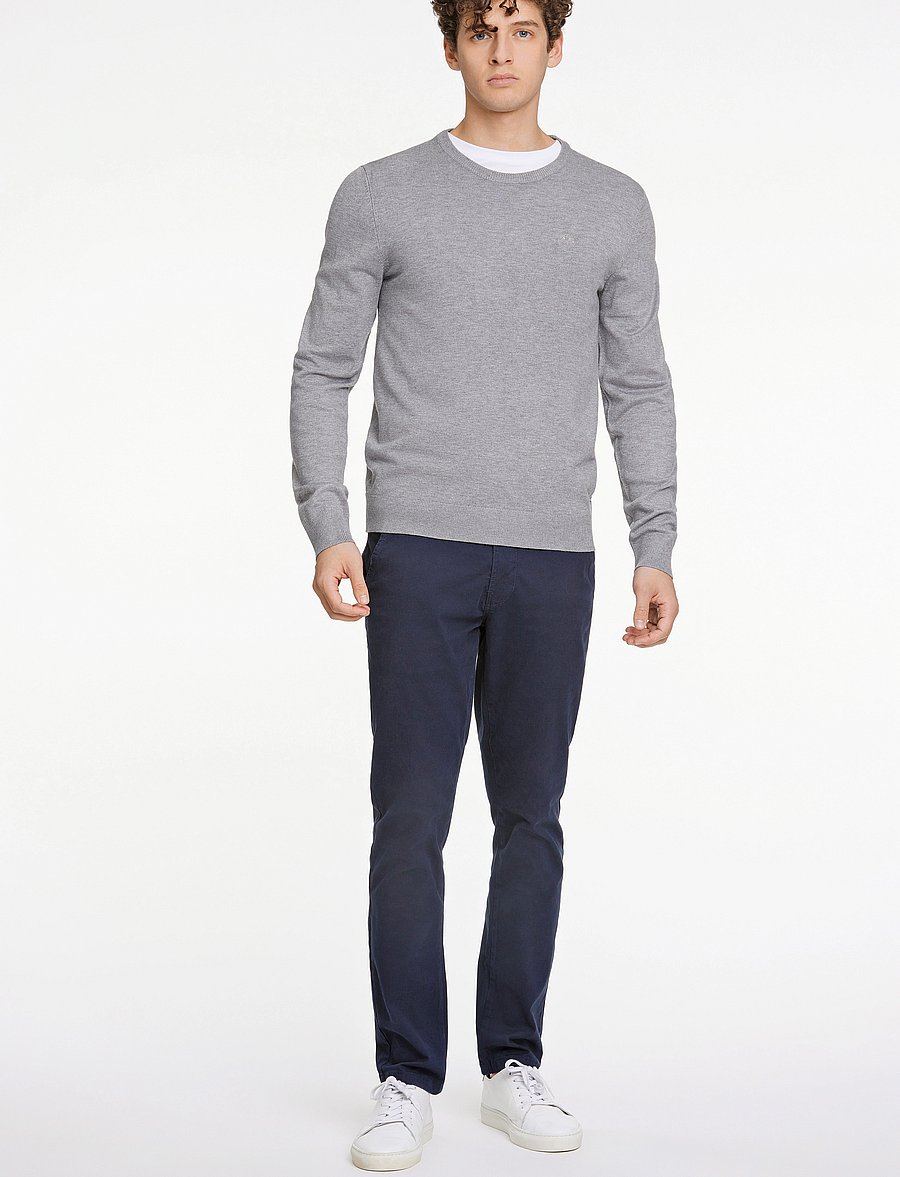Lindbergh - Ecovero L/S o-neck knit - round necks - grey stone mix - 4