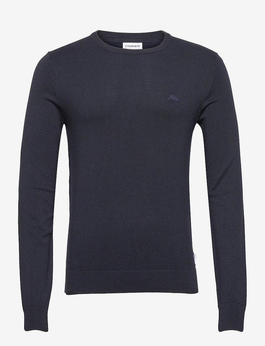 Lindbergh - Ecovero L/S o-neck knit - rundhals - navy - 1