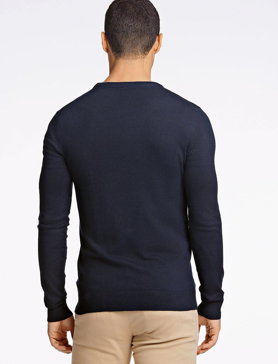 Lindbergh - Ecovero L/S o-neck knit - rundhals - navy - 3