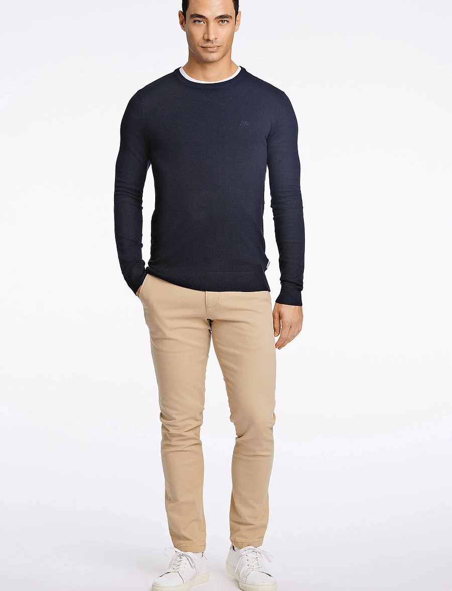 Lindbergh - Ecovero L/S o-neck knit - rundhals - navy - 4
