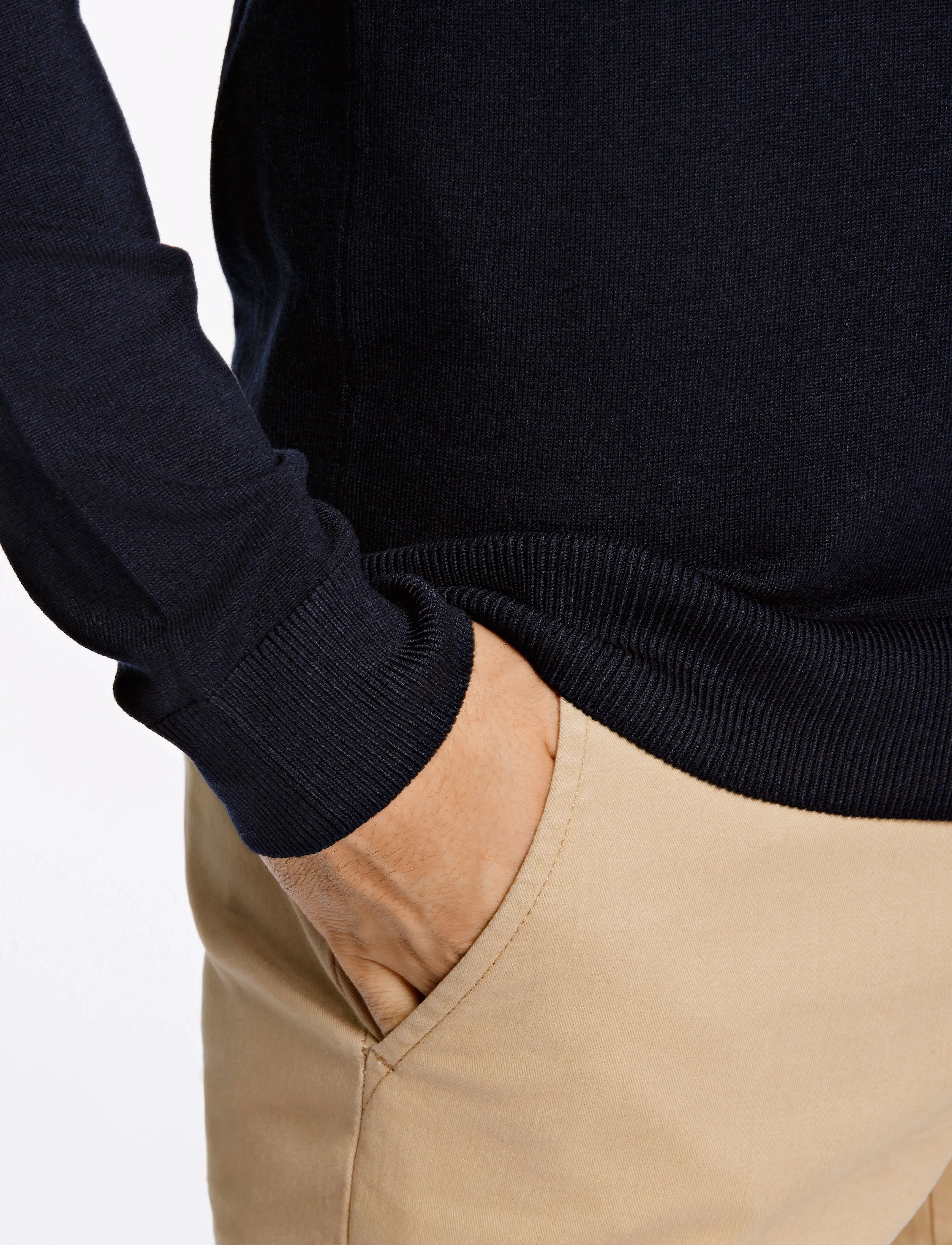 Lindbergh Ecovero L/S O-Neck Knit stickade tröjor herr – bild 6