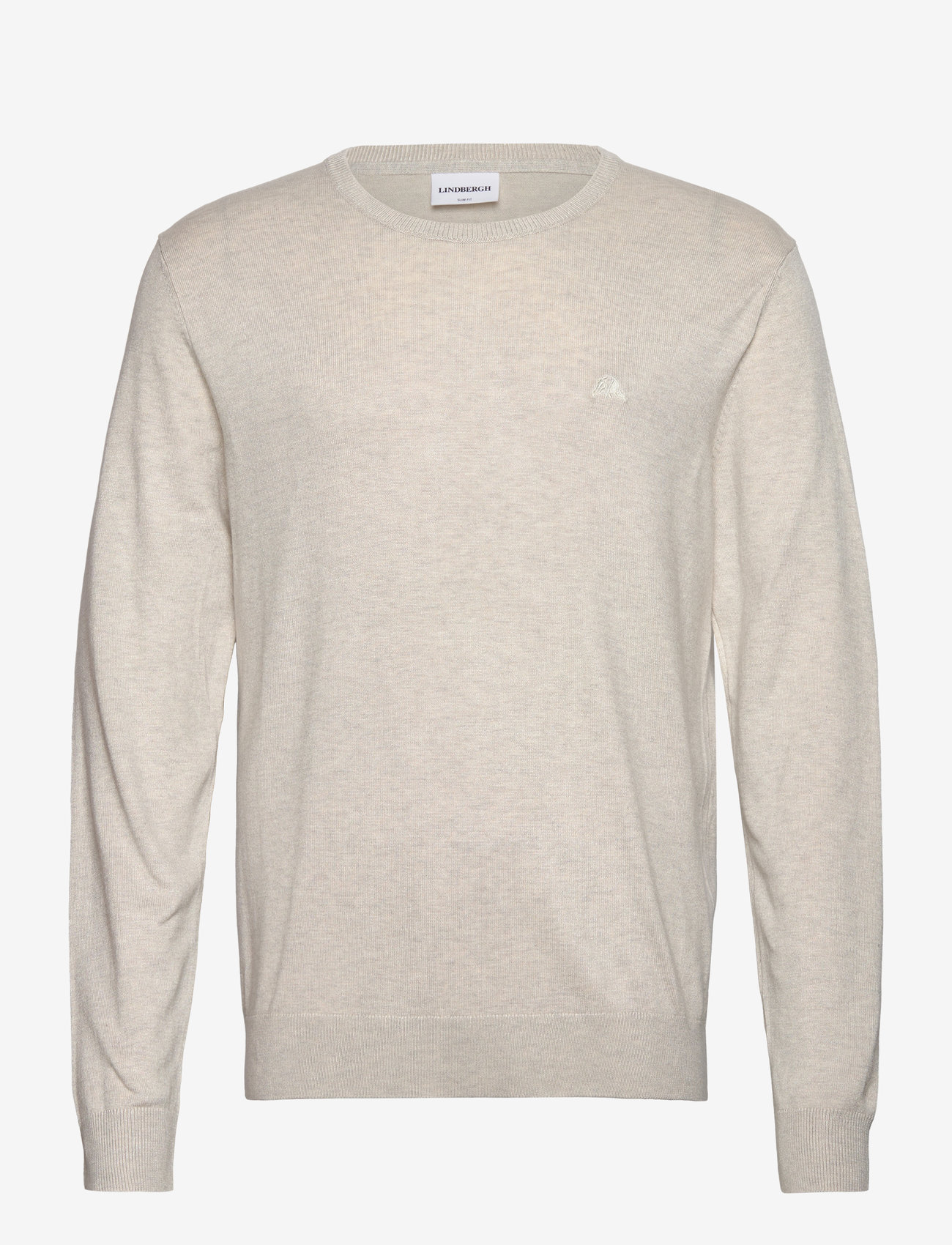 Lindbergh - Ecovero L/S o-neck knit - off white mel - 1