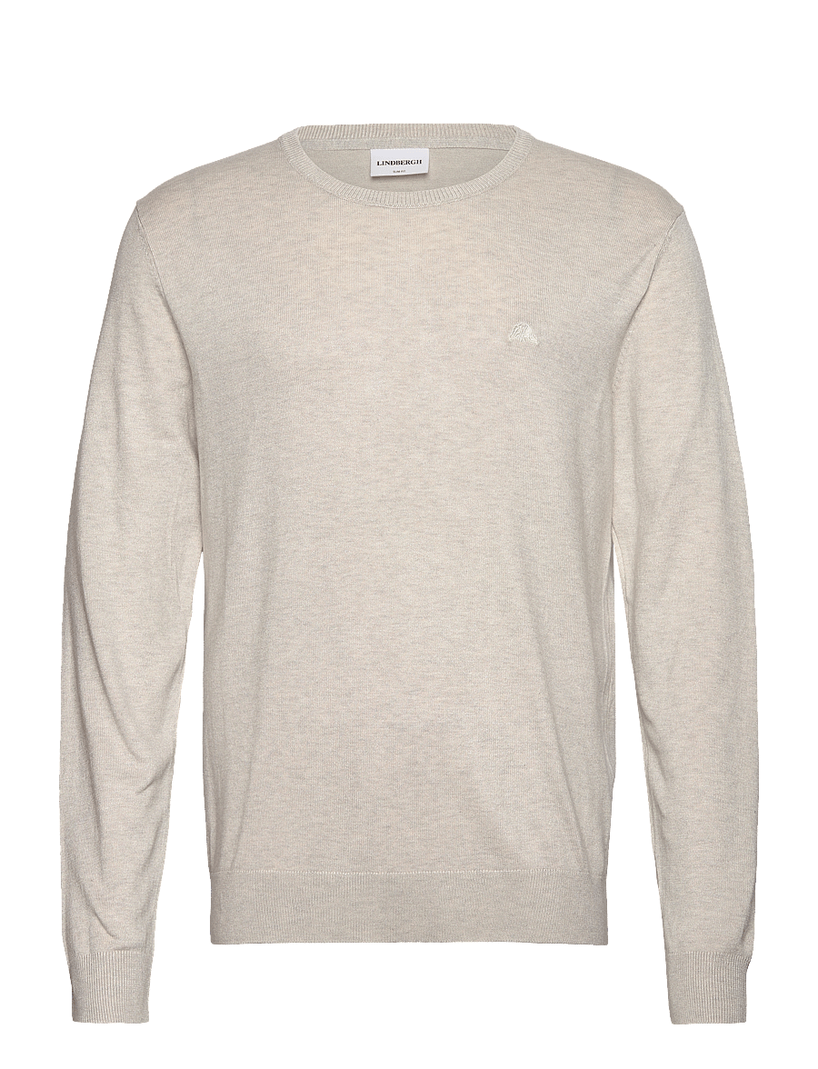 Lindbergh - Ecovero L/S o-neck knit - Ümara kaelusega - off white mel - 1