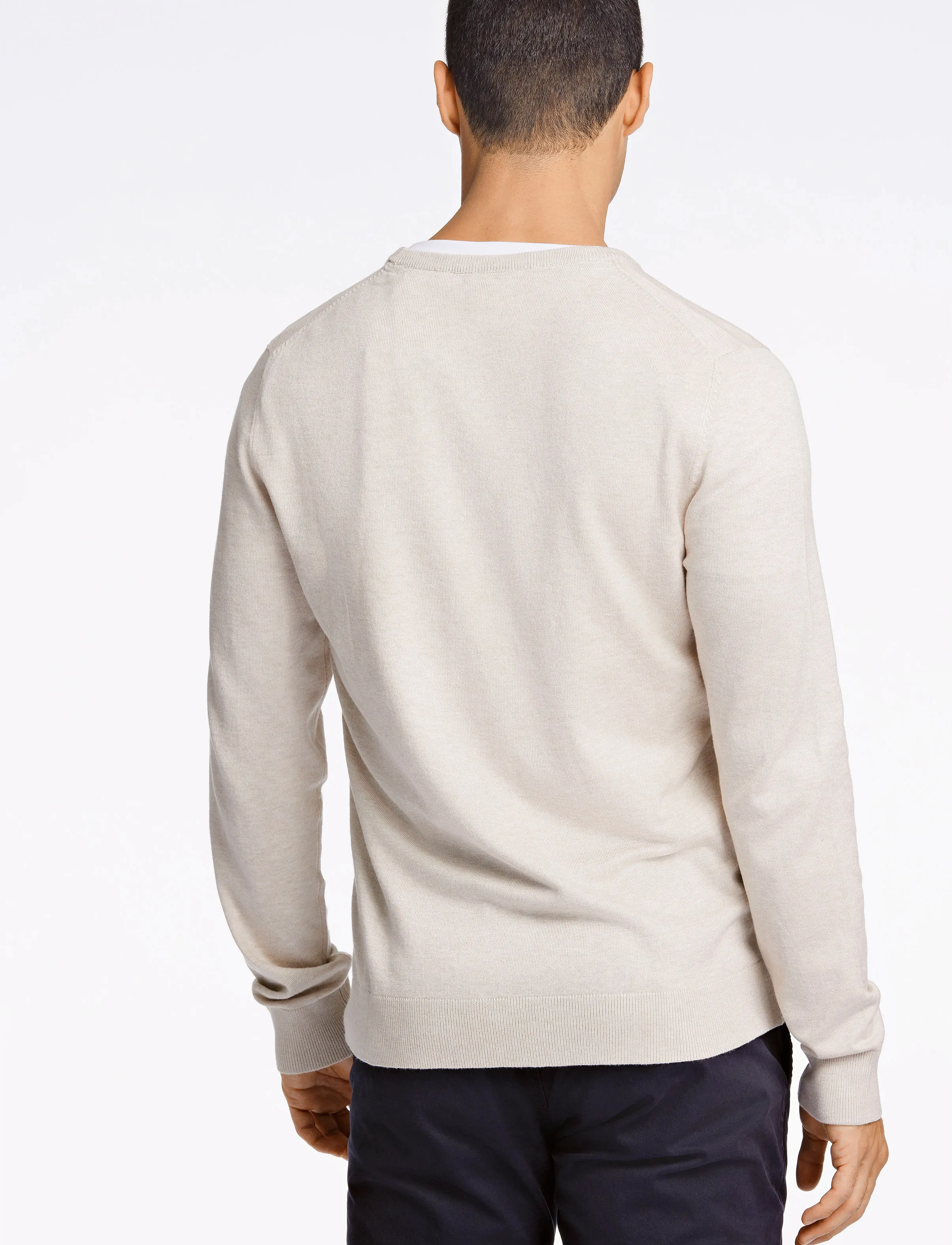 Lindbergh - Ecovero L/S o-neck knit - rundhalsad - off white mel - 3