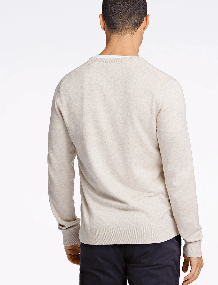 Lindbergh - Ecovero L/S o-neck knit - Ümara kaelusega - off white mel - 3