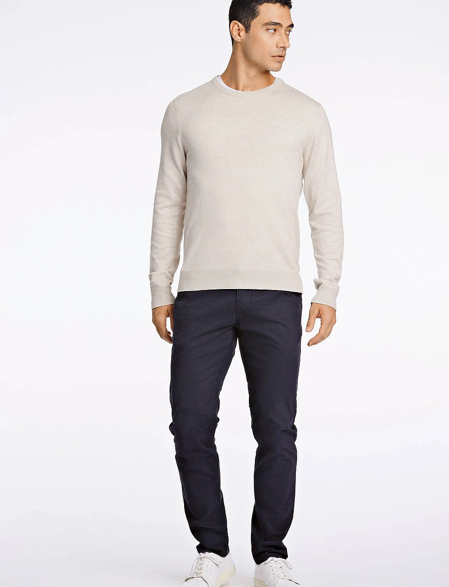 Lindbergh - Ecovero L/S o-neck knit - Ümara kaelusega - off white mel - 4