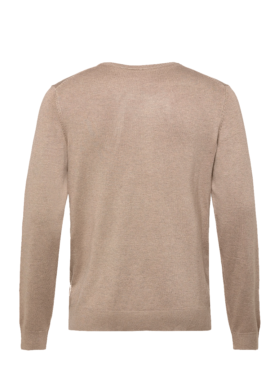 Lindbergh - Ecovero L/S o-neck knit - round necks - sand mel - 2