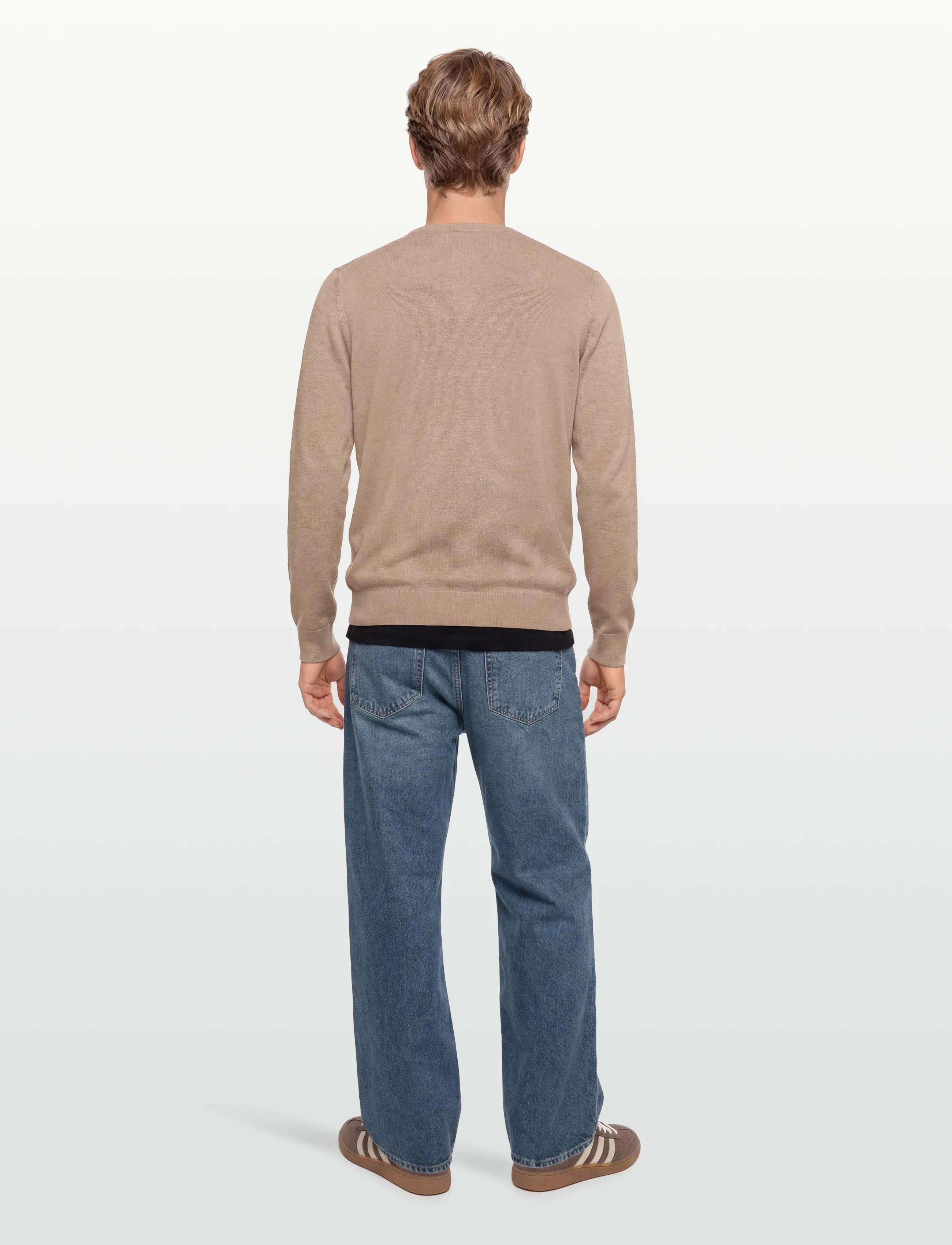 Lindbergh - Ecovero L/S o-neck knit - basic-strickmode - sand mel - 4