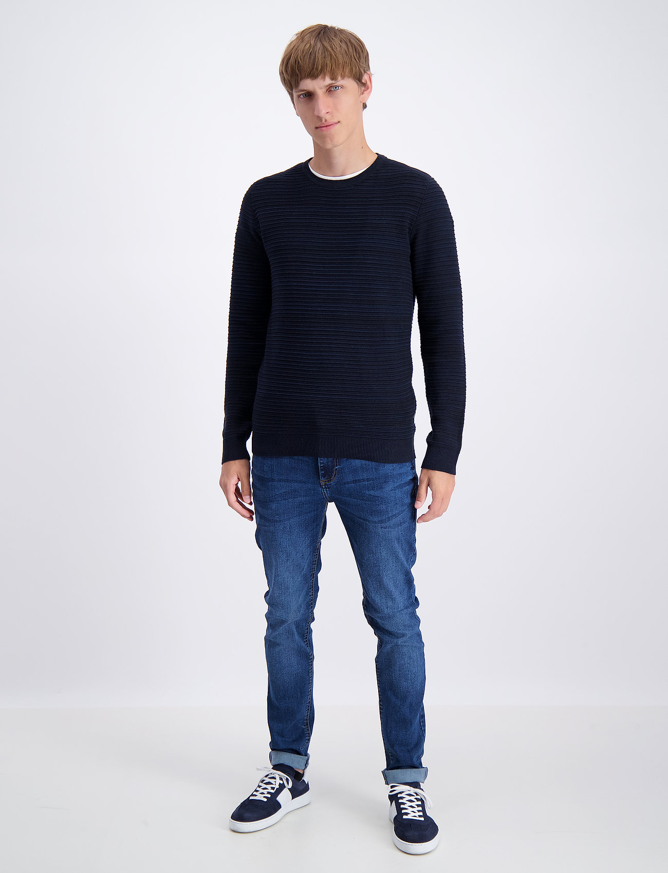 Lindbergh - Structure knit - nordic style - navy mel - 0