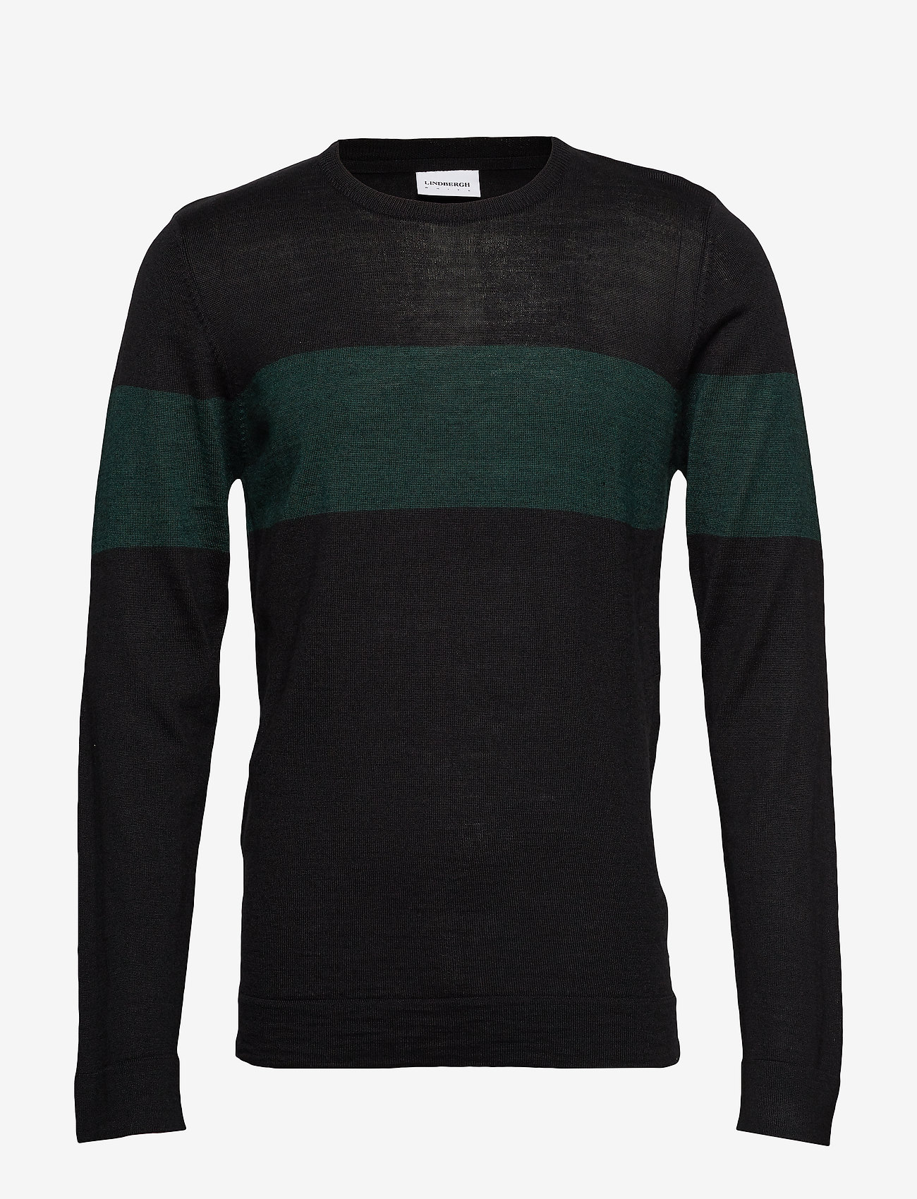 Lindbergh - Merino knit w. contrast - black - 0