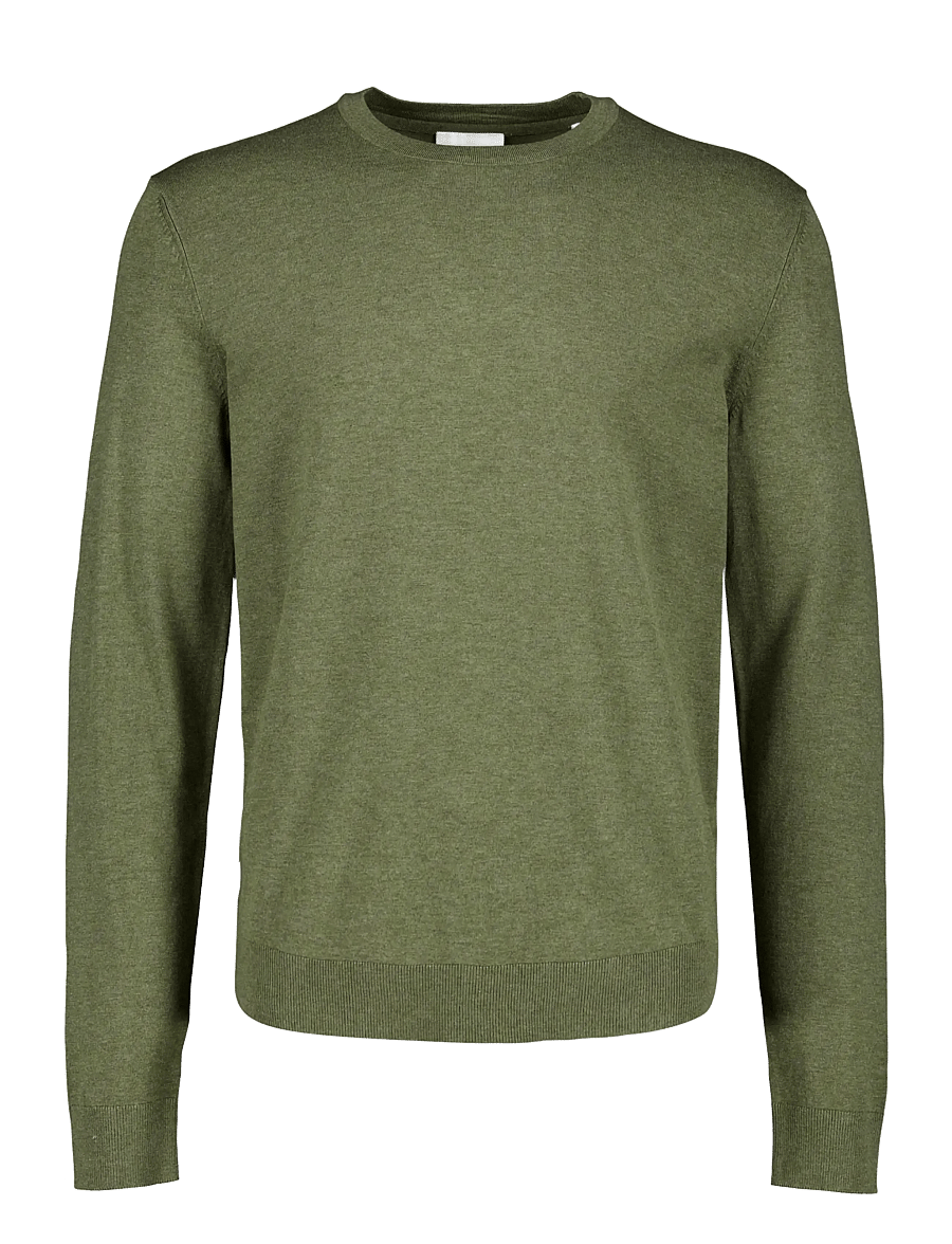 Lindbergh - Soft viscose blend o-neck knit - round necks - army mel - 0