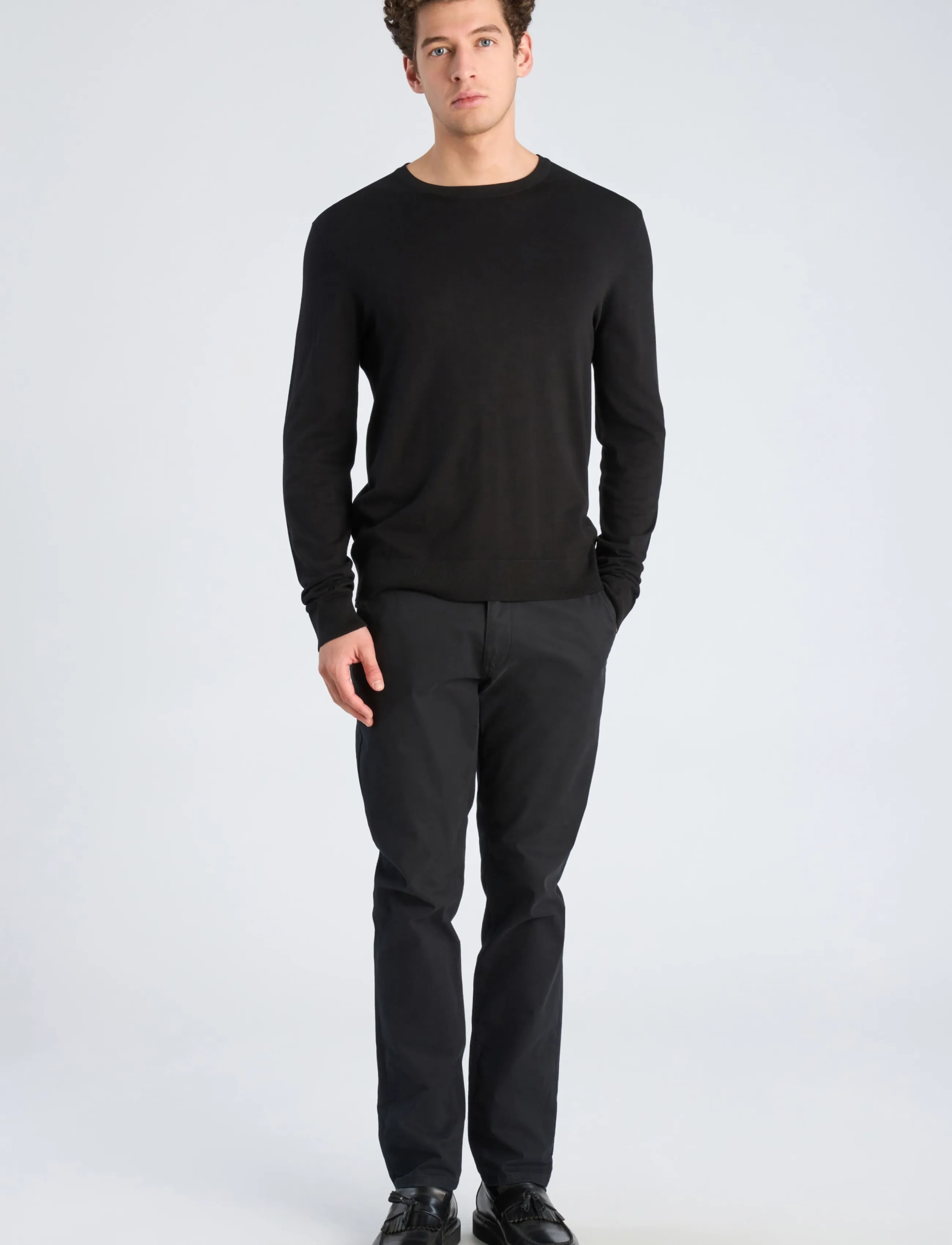 Lindbergh Soft Viscose Blend O-Neck Knit, XXL, Knitwear, Schwarz - Round Necks, Männer
