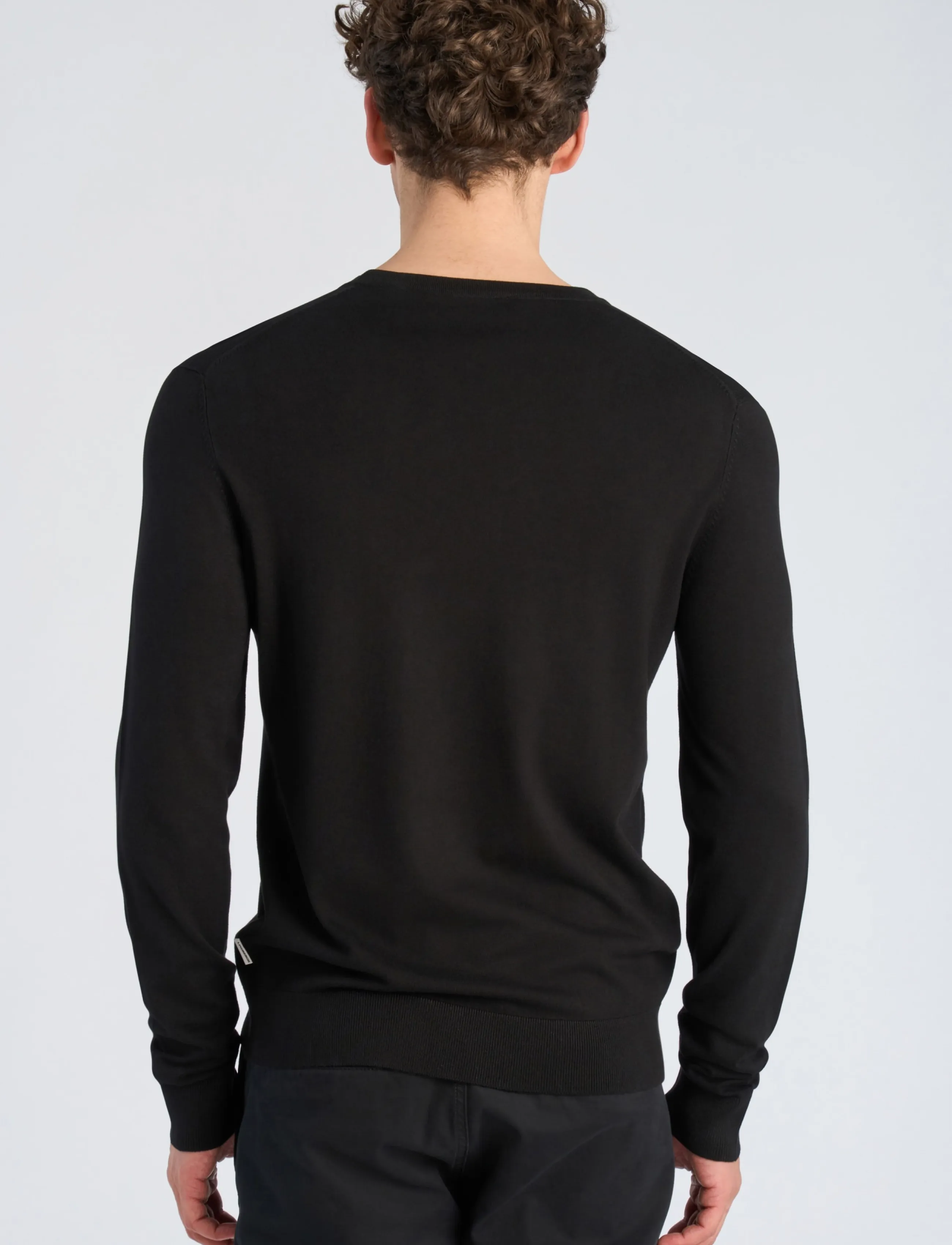 Lindbergh - Soft viscose blend o-neck knit - rund hals - black - 4