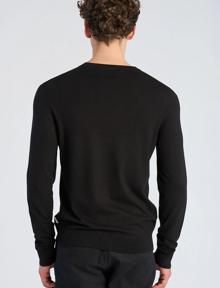 Lindbergh - Soft viscose blend o-neck knit - rund hals - black - 4