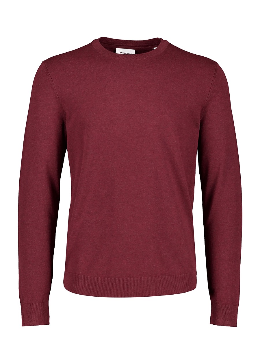 Lindbergh - Soft viscose blend o-neck knit - round necks - dk cherry mel - 0