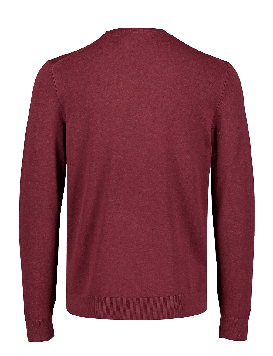 Lindbergh - Soft viscose blend o-neck knit - round necks - dk cherry mel - 1