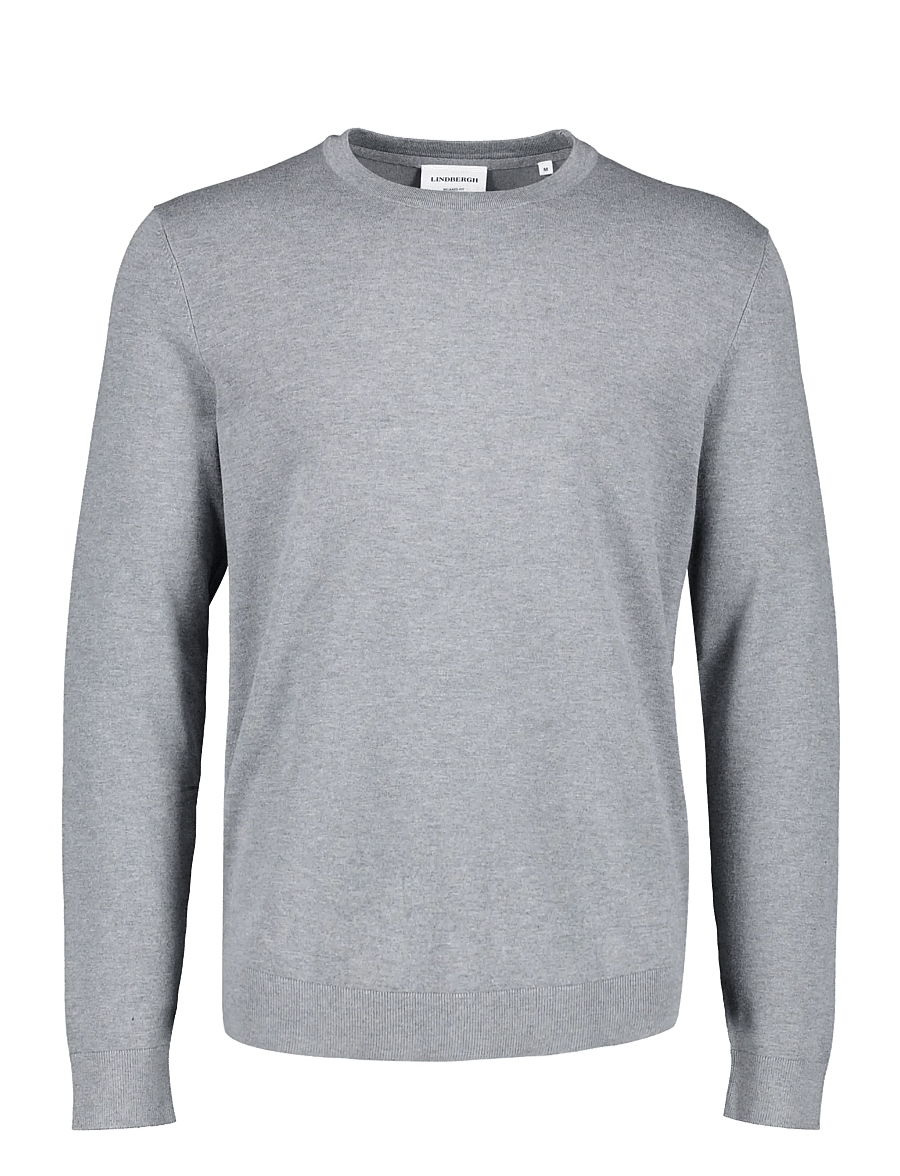 Lindbergh - Soft viscose blend o-neck knit - round necks - grey mel - 0