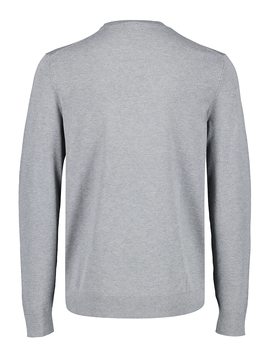 Lindbergh - Soft viscose blend o-neck knit - round necks - grey mel - 1