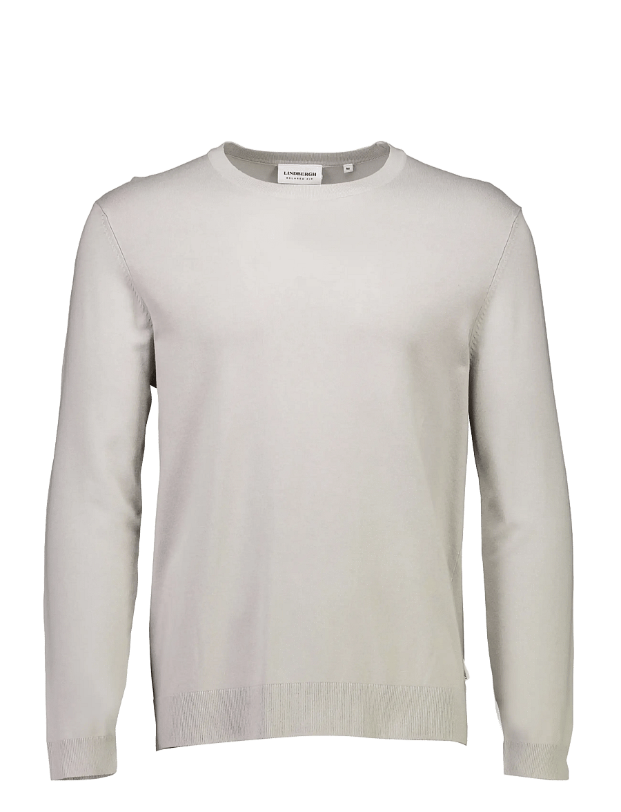 Lindbergh - Soft viscose blend o-neck knit - round necks - lt stone - 1